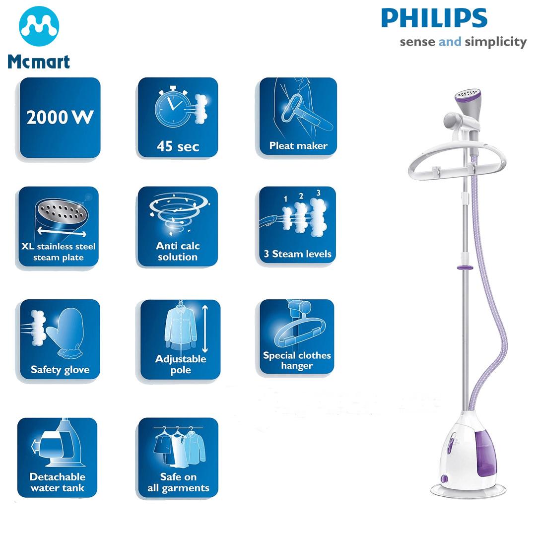 Bàn ủi hơi nước đứng Philips GC536 (Tím) - Hàng nhập khẩu