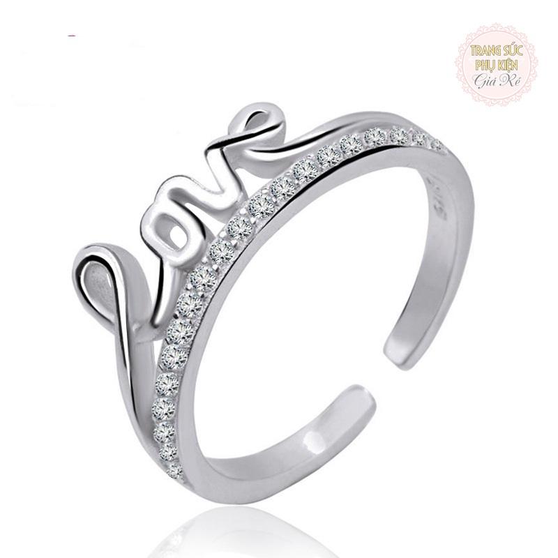 [HCM]Nhẫn nữ Bạc ý S925 chữ LOVE N24