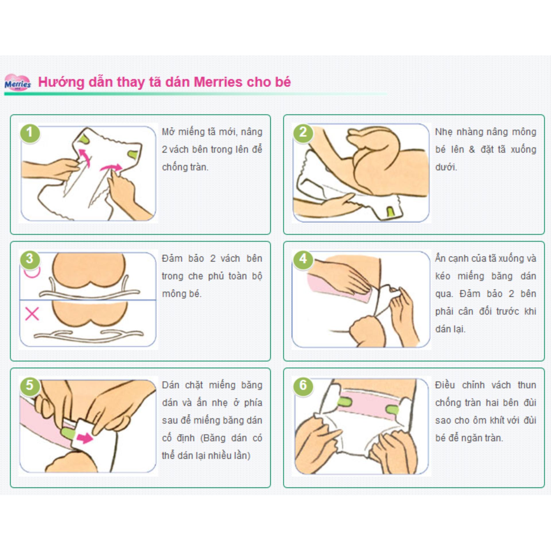 Bộ 3 Tã giấy dán Merries L54