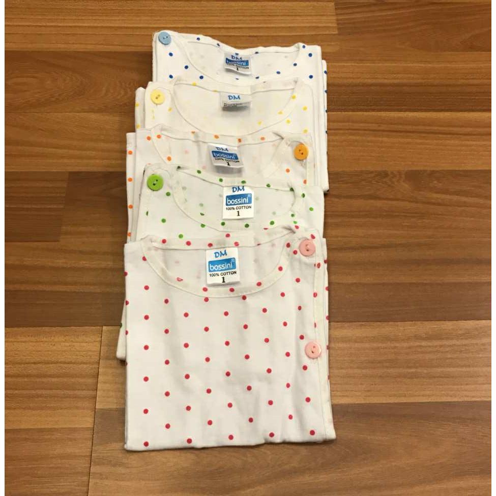 Bộ 5 Áo Sơ Sinh Tay Ngắn Chấm Bi Cho Bé size 1 đến size 5(2 - 12kg)