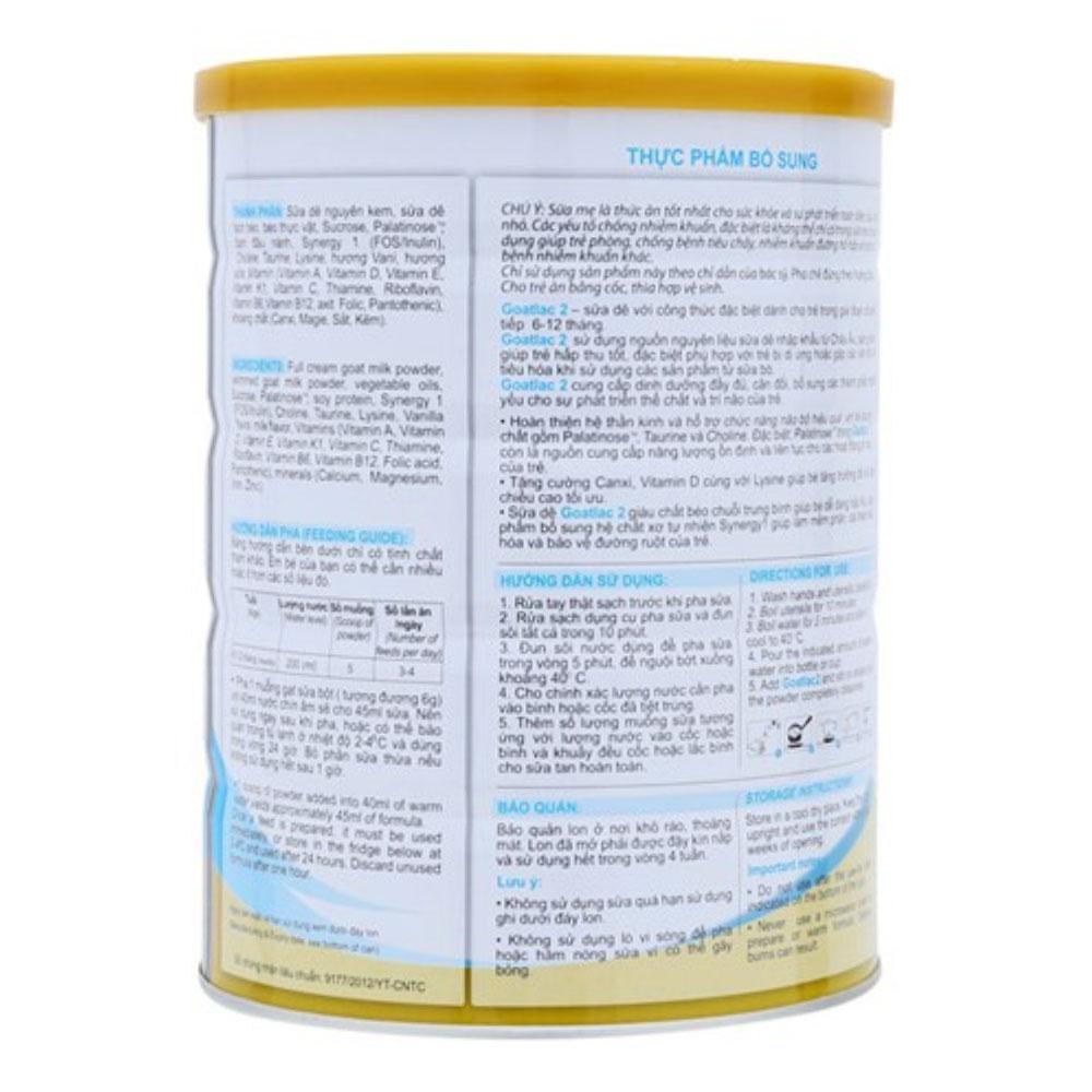Sữa Bột Dairygoat Goatlac 2 900g (Cho Bé 6-12 Tháng Tuổi)