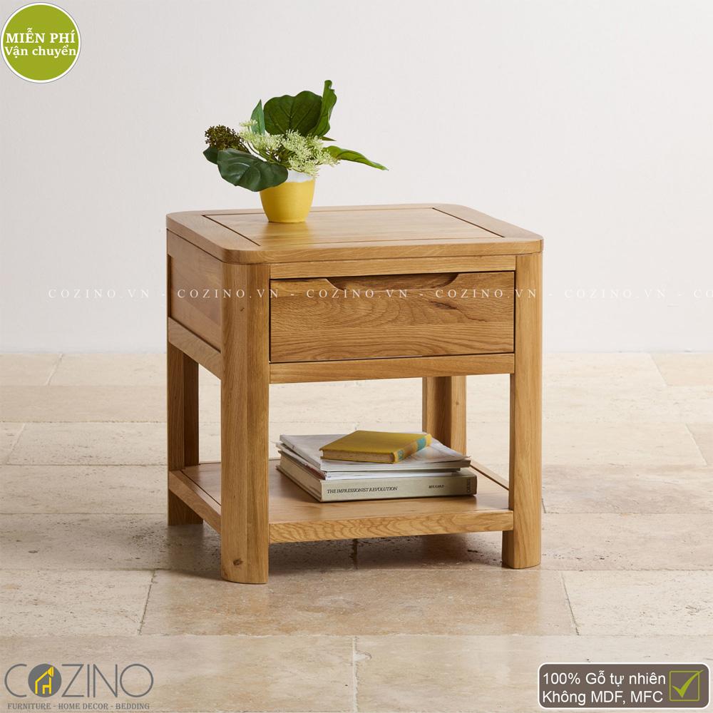 [Trả góp 0%]Bàn góc Emley gỗ sồi
