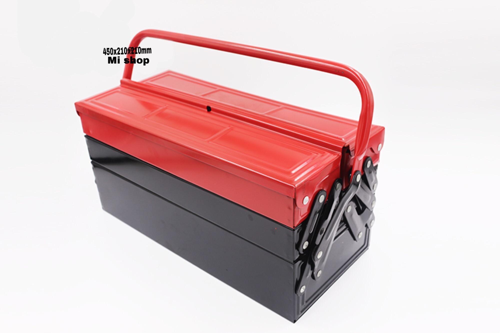 Hộp Đựng Dụng Cụ Sắt Đỏ Đen Đa Năng Cỡ Lớn(450x210x210mm)