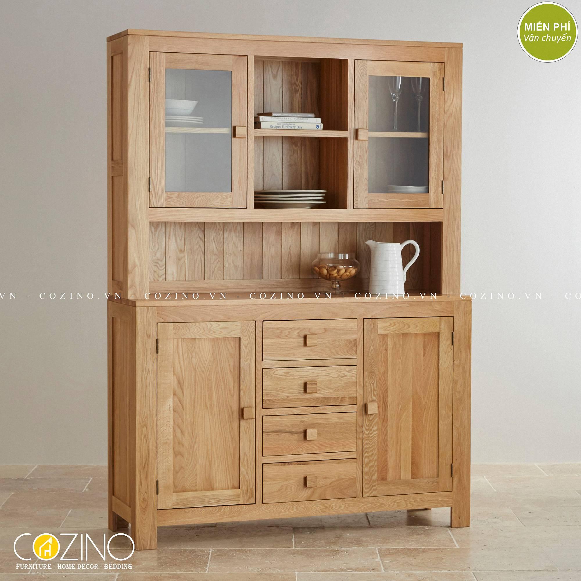 Tủ bếp lớn Capri gỗ sồi 1m4