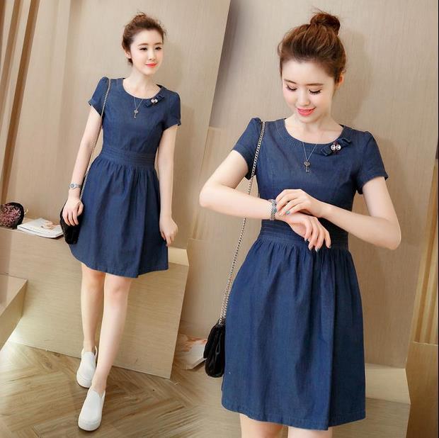 Đầm Jeans Eo Xếp Ly Sành Điệu D676