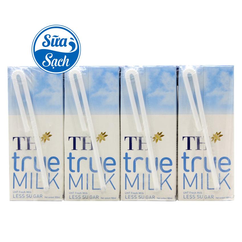 Combo 6 lốc sữa TH true milk ít đường 180ml