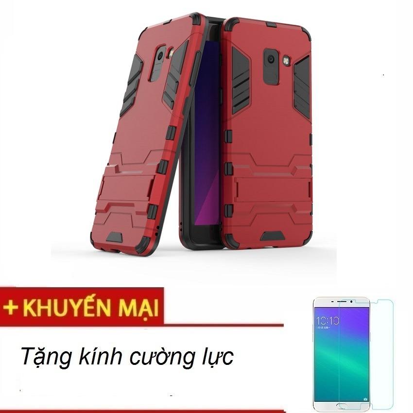 Ốp lưng chống sốc Iron Man cho Samsung Galaxy A8 Plus , tặng kính cường lực