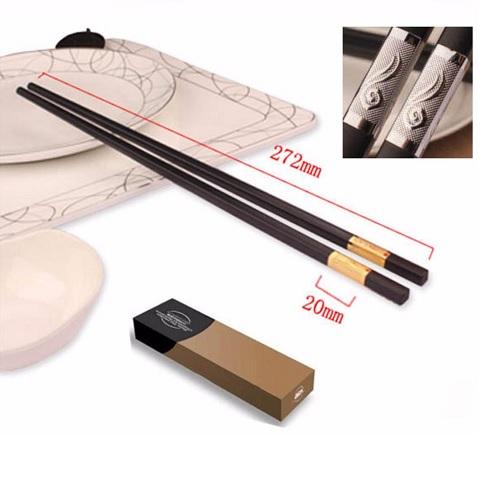 Combo 10 đôi đũa khảm cao cấp, đũa ăn chống mốc Hàn Quốc khảm vàng sang trọng, combo 10 doi dua kham cao cap, dua an chong moc Han Quoc kham vang sang trong