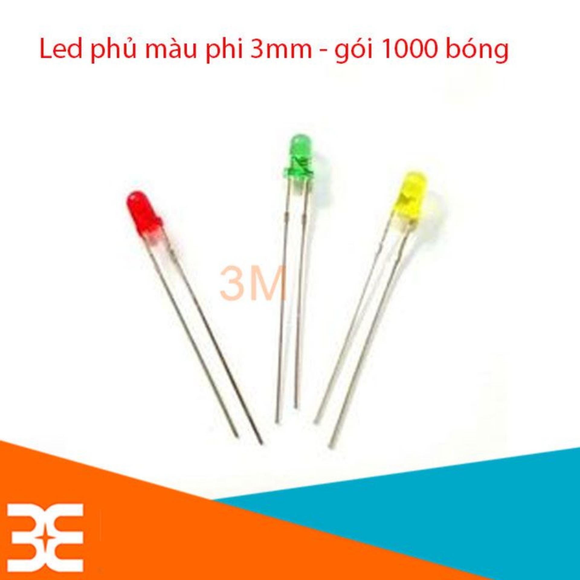 Gói 1000 Bóng Led Phủ Màu 3mm