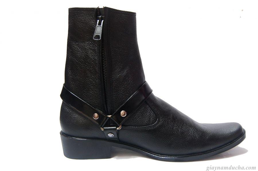 [HCM]Giày boot kéo khóa cao cổ da bò thật. Bảo hành 12 tháng.MS: B96