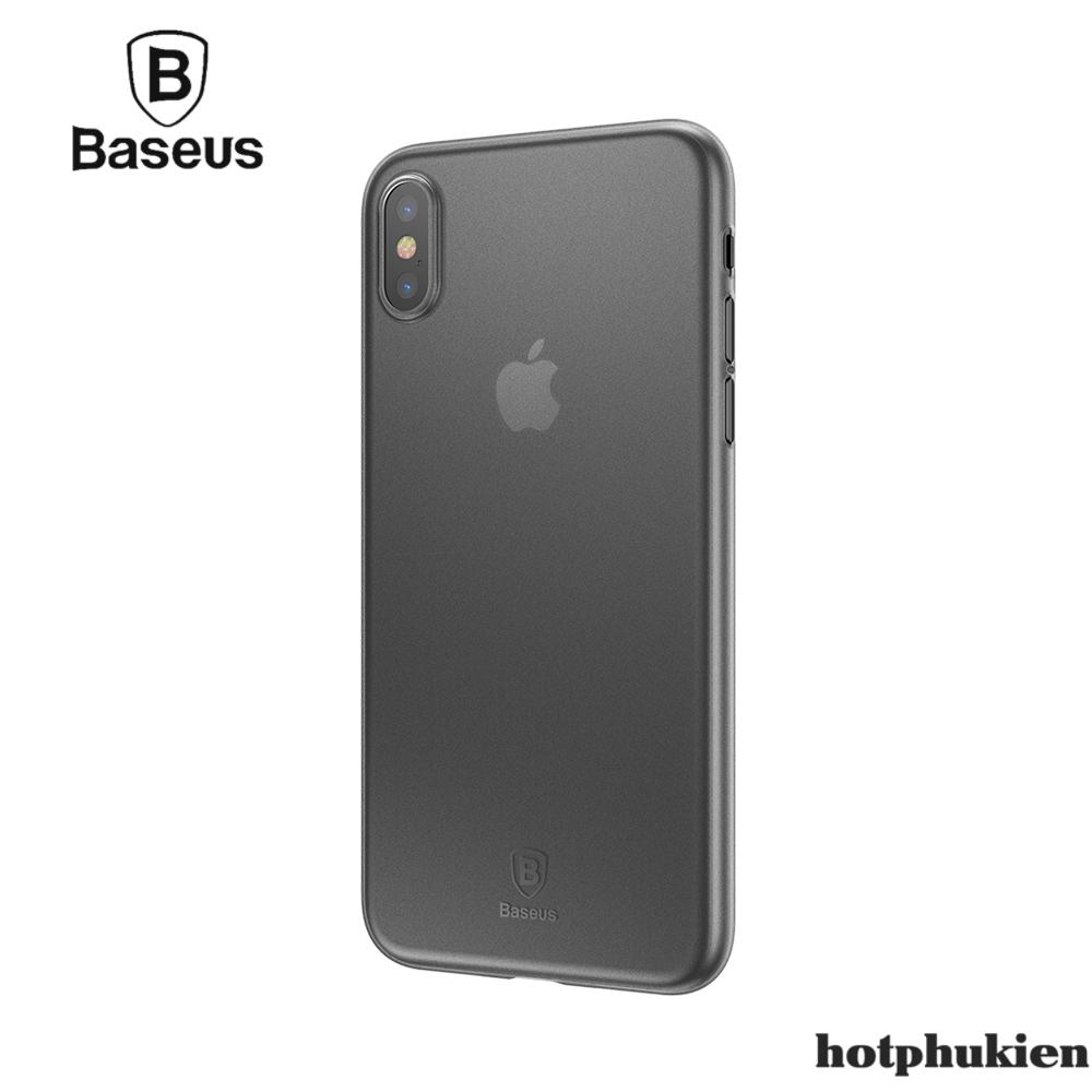 [HCM]Ốp lưng siêu mỏng 0.3 mm iPhone X Hiệu Baseus Wing Case có gờ bảo vệ camera tôn dáng điện thoại bảo vệ 360 độ  - Phân phối hotphukien