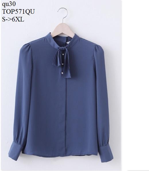 TOP571QU ÁO SƠ MI VOAN LỤA CÔNG SỞ