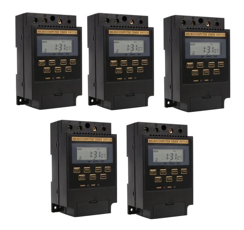 Bộ 5 công tắc hẹn giờ màu đen