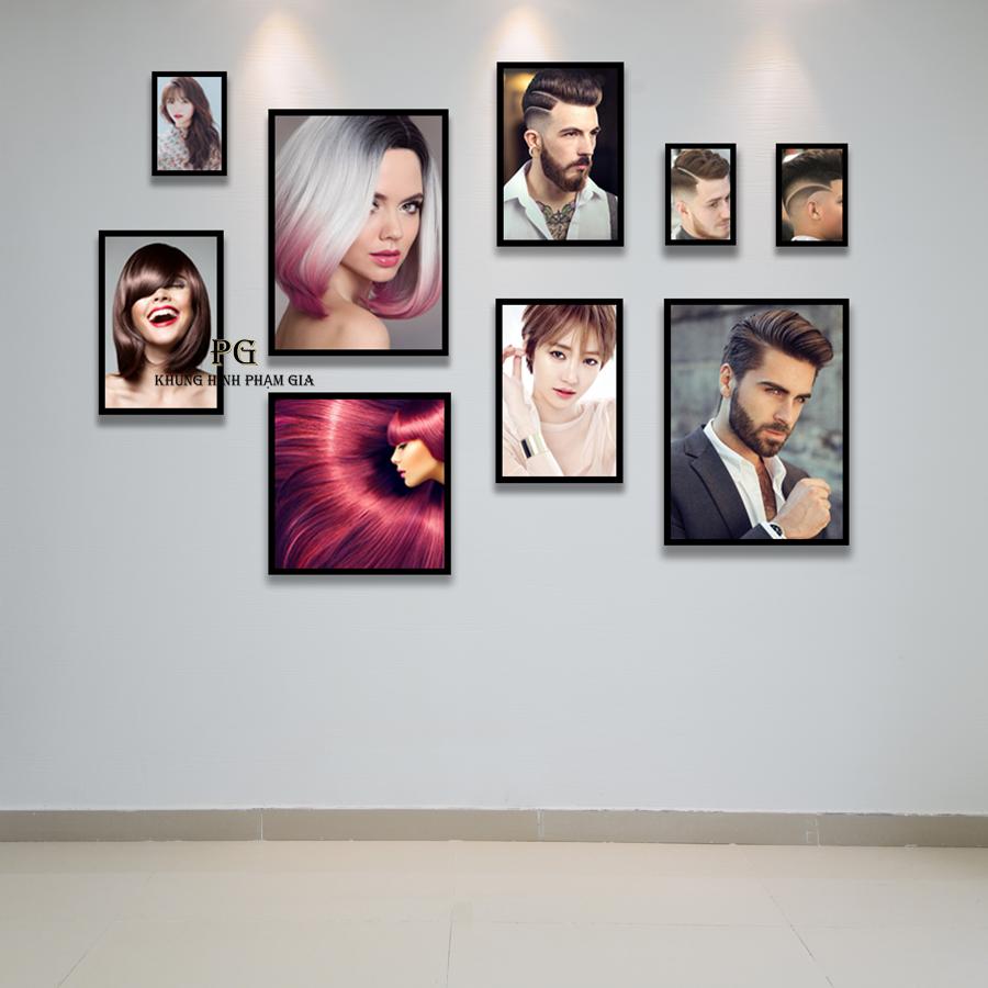 Bộ 9 Khung hình 3D trang trí tiệm tóc nam nữ đẹp hiện đại - Khung Hình Phạm Gia PGC227