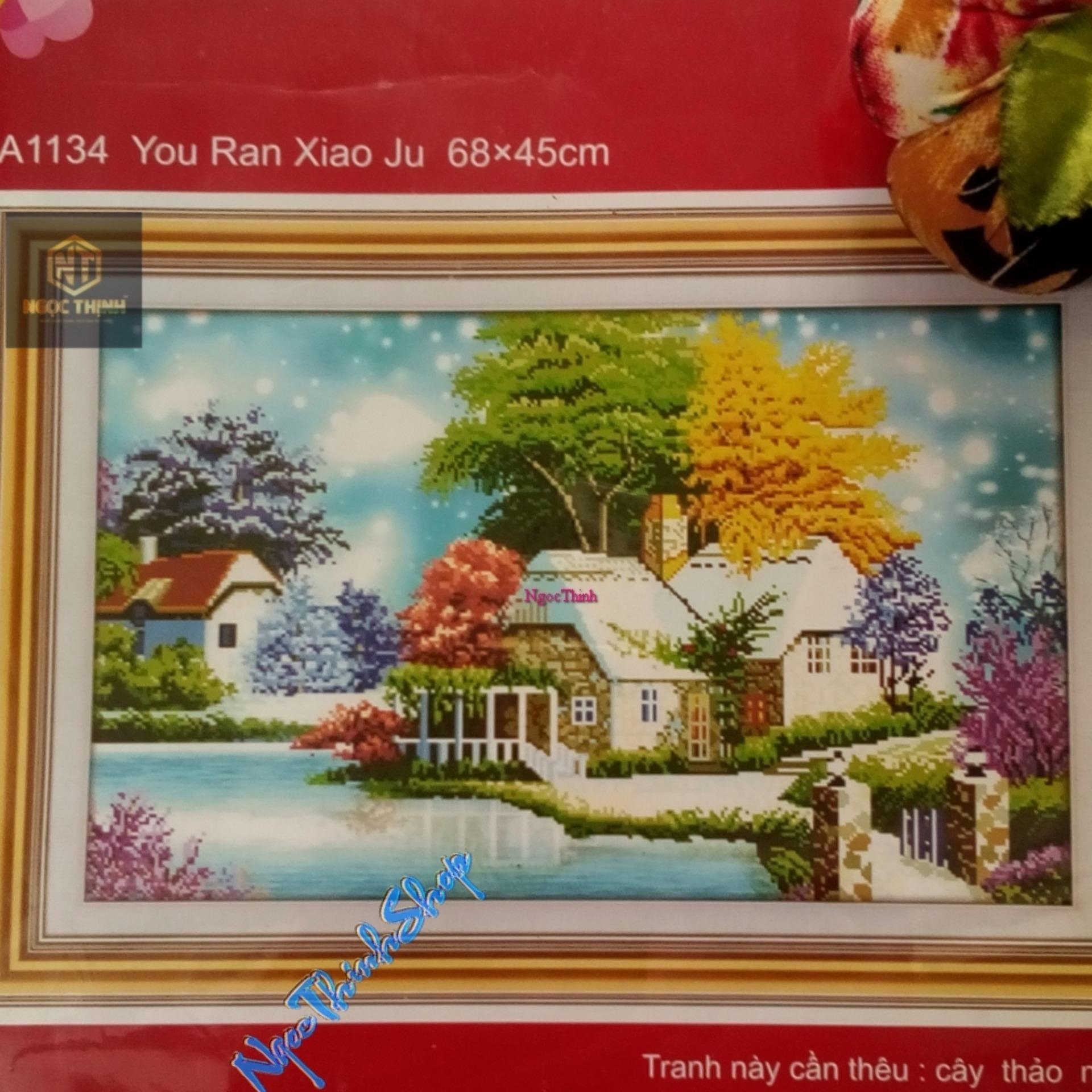 Tranh thêu chữ thập phong cảnh 5D A1134