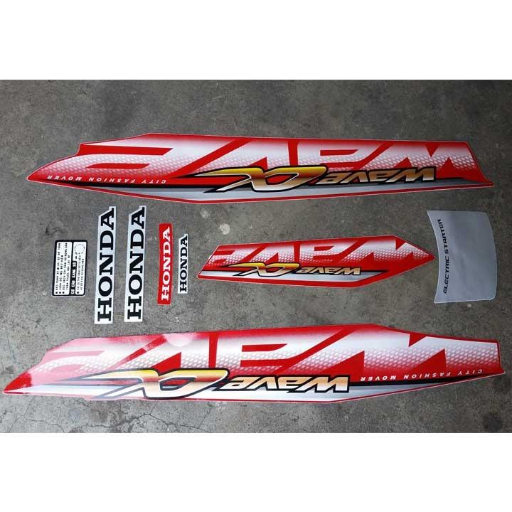 Tem xe Wave Anpha 2013 LOẠI 3 LỚP, tem lâu bay màu - MÀU ĐỎ ĐÔ