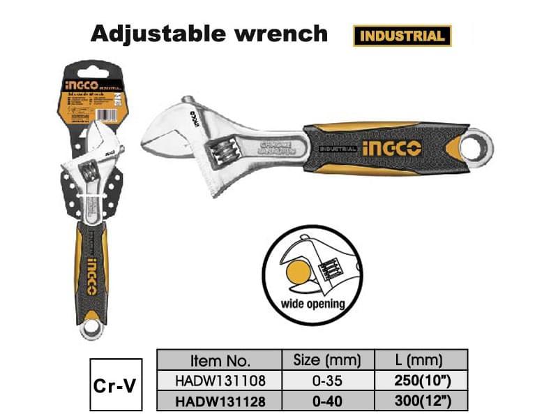 Mỏ lết cán bọc nhựa INGCO HADW131128 (dài 30cm - 12 inch)