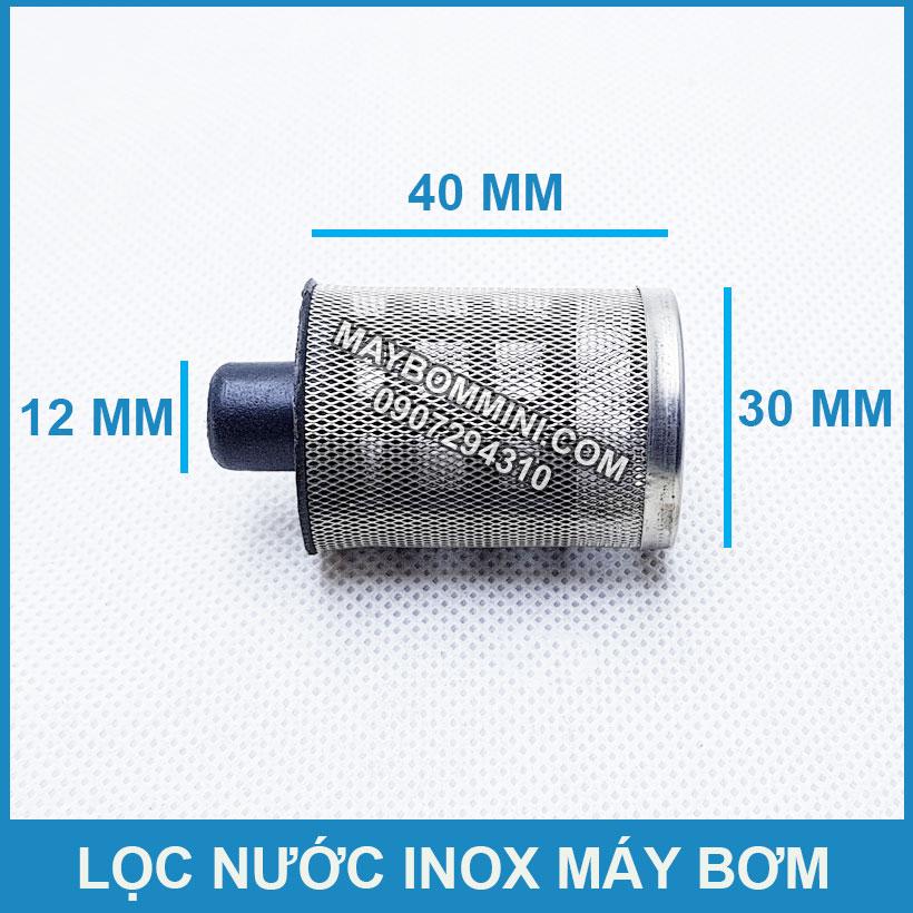 Lọc nước máy bơm mini 12mm Inox