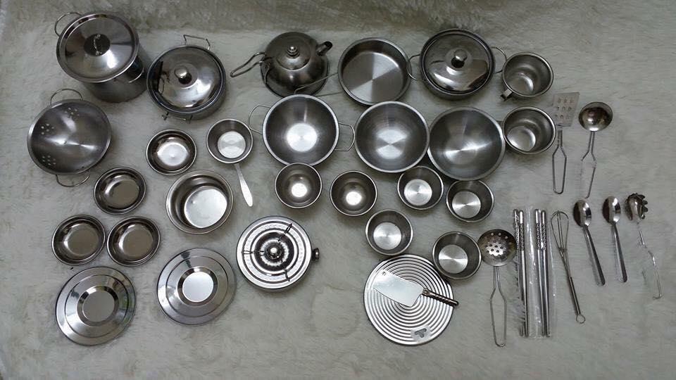 Bộ đồ chơi INOX 40 món Có bếp dành cho bé