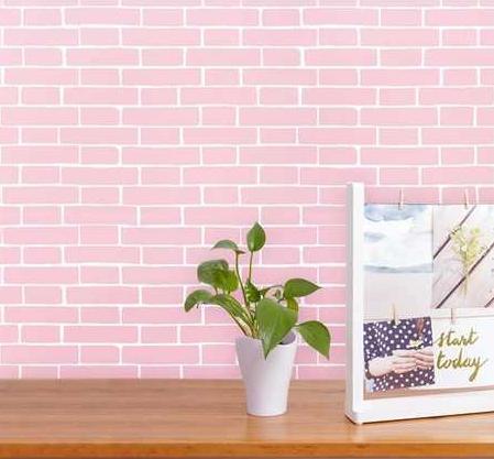 Cuộn 5m giấy dán tường gạch trơn - khổ rộng 45cm keo sẵn