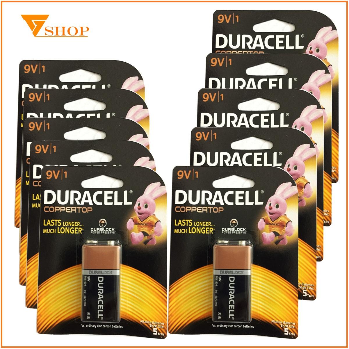 2 vỉ  pin 9V, pin vuông Duracell Alkaline (1 vỉ 1 viên)