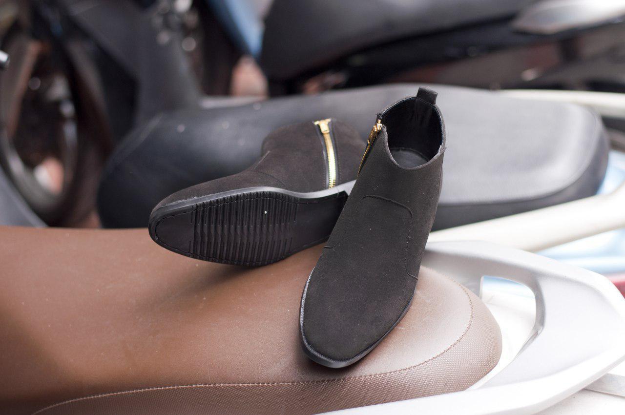 Giày chealsea boot nam kéo khóa đen buck CB521-DENBUCK ( L)