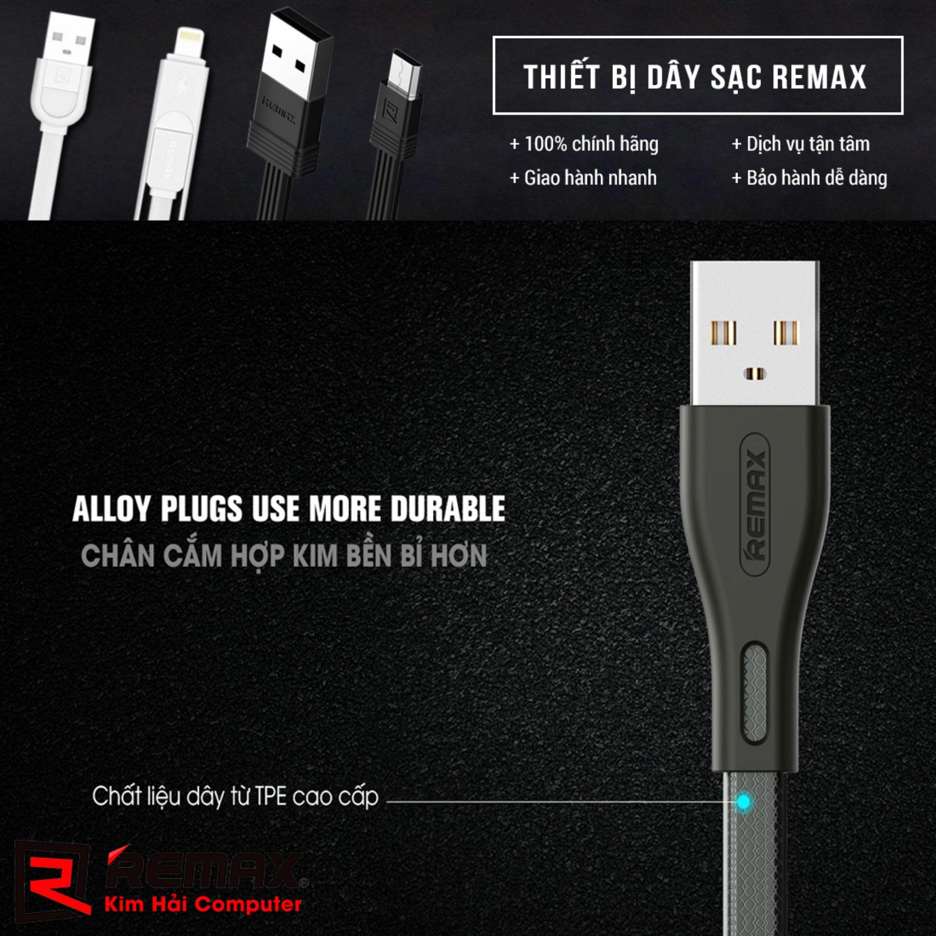 CÁP SẠC DỮ LIỆU ANDROID REMAX RC-090m (Đen) - Kim Hải Computer