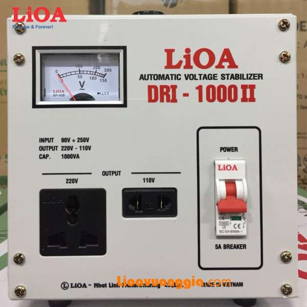 Ổn áp 1 pha LiOA 1000VA thế hệ mới DRI-1000II