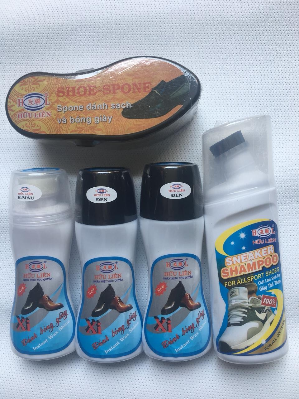 Xi đánh giày hữu liên 50ml + chai cleaner và hộp sáp