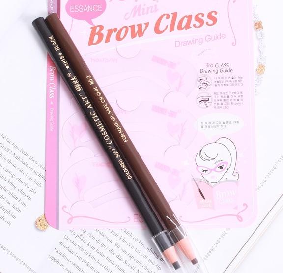 (Combo làm đẹp cho các nàng) bộ 3 khuôn kẻ mày +  2 chì xé nâu ,đen