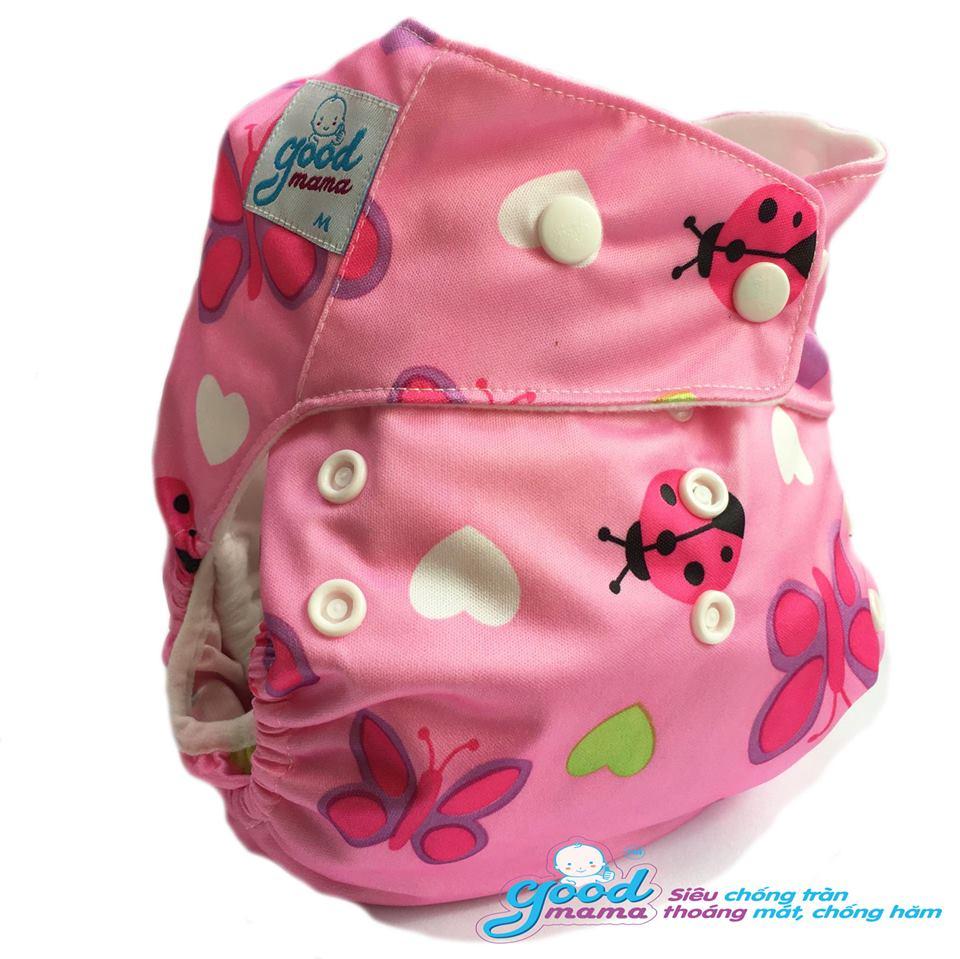 Combo 4 bộ Bỉm vải Goodmama siêu chống tràn ban đêm dành cho bé 3-13kg size M