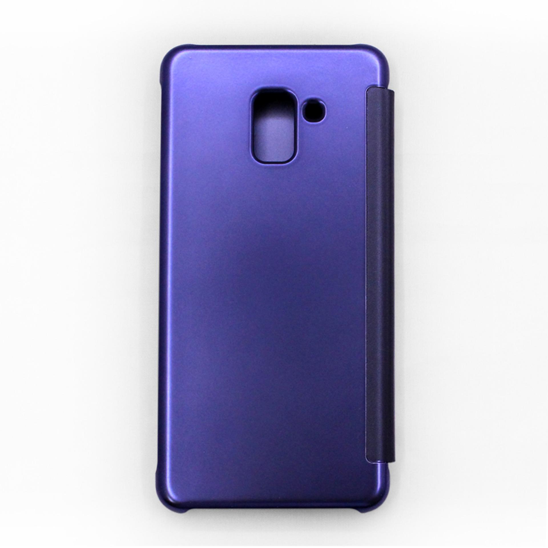 Bao da Clear View cho Samsung Galaxy A8 Plus 2018 (xanh Navy)