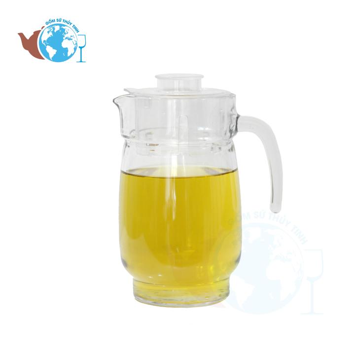 [HCM]Bình rót nước thủy tinh quai cầm dáng bầu 1,6 lít