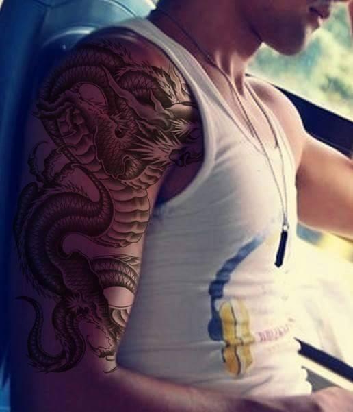 [HCM] tattoo stickers male dragon big size 15x22 cm, 100% as tattoo real