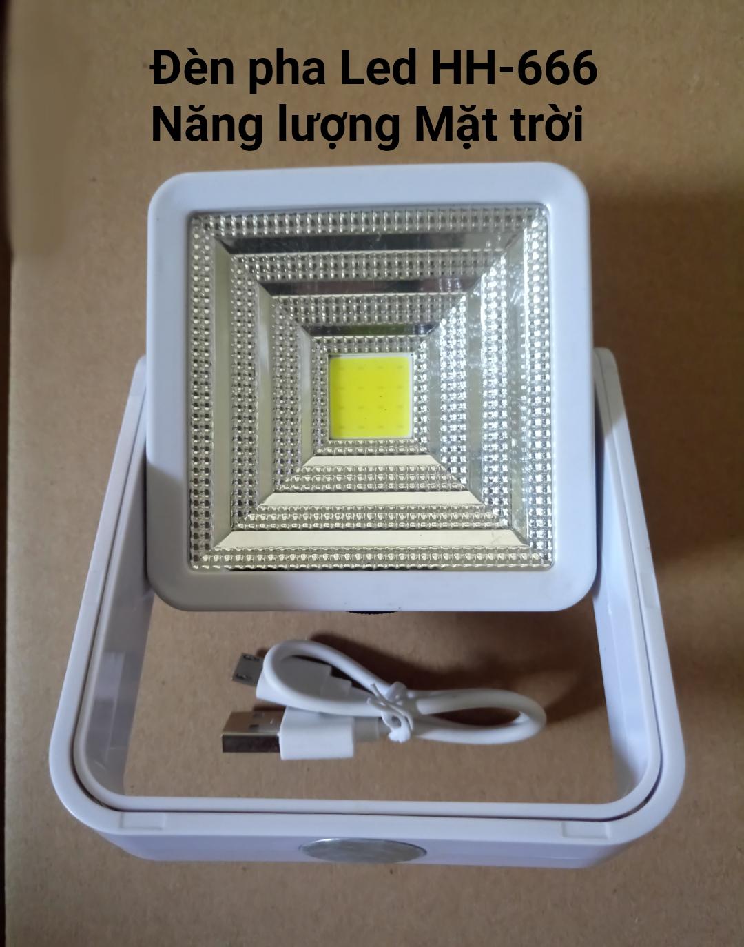 Đèn Pha Led Mini HH-666 Năng lượng Mặt trời Ánh sáng trắng