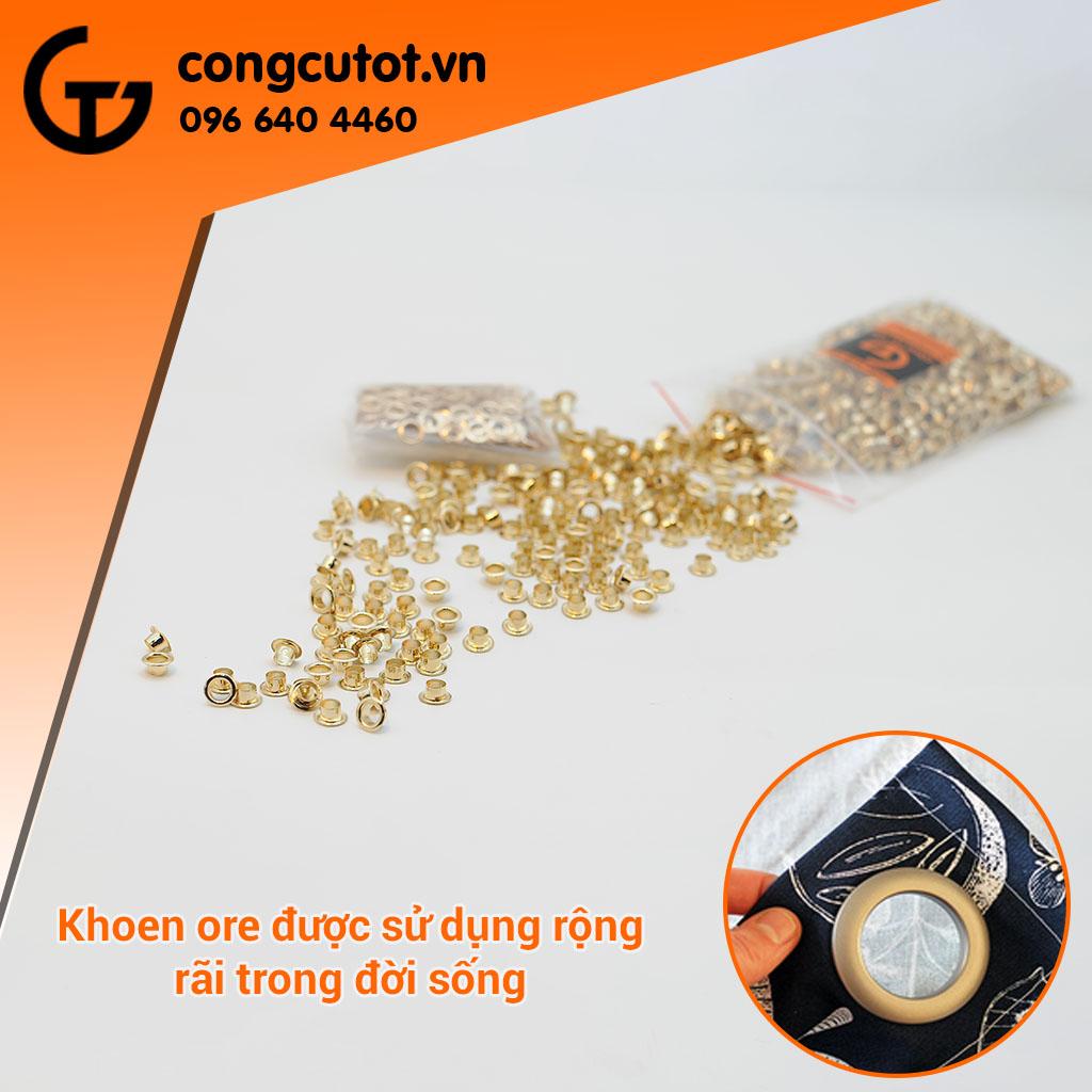 Khoen Ore 4mm bằng đồng mạ vàng túi 100