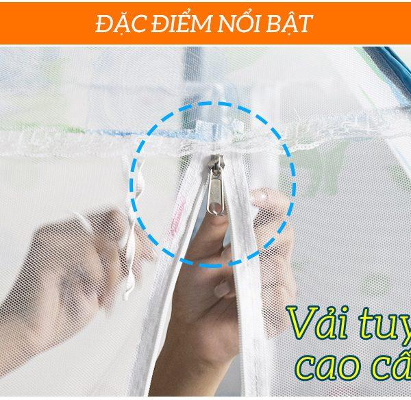 Màn Chụp Tự Bung Gia Linh Đỉnh Rộng 1m8x2m( 1 cửa) – Hoa tuylip xanh