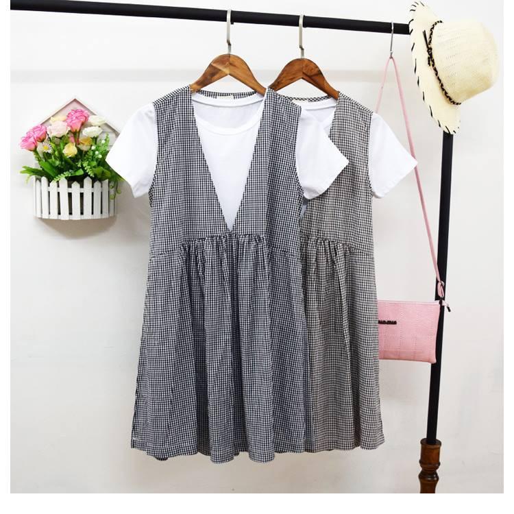 VÁY BẦU KẺ CARO LIỀN ÁO-MYC 1114