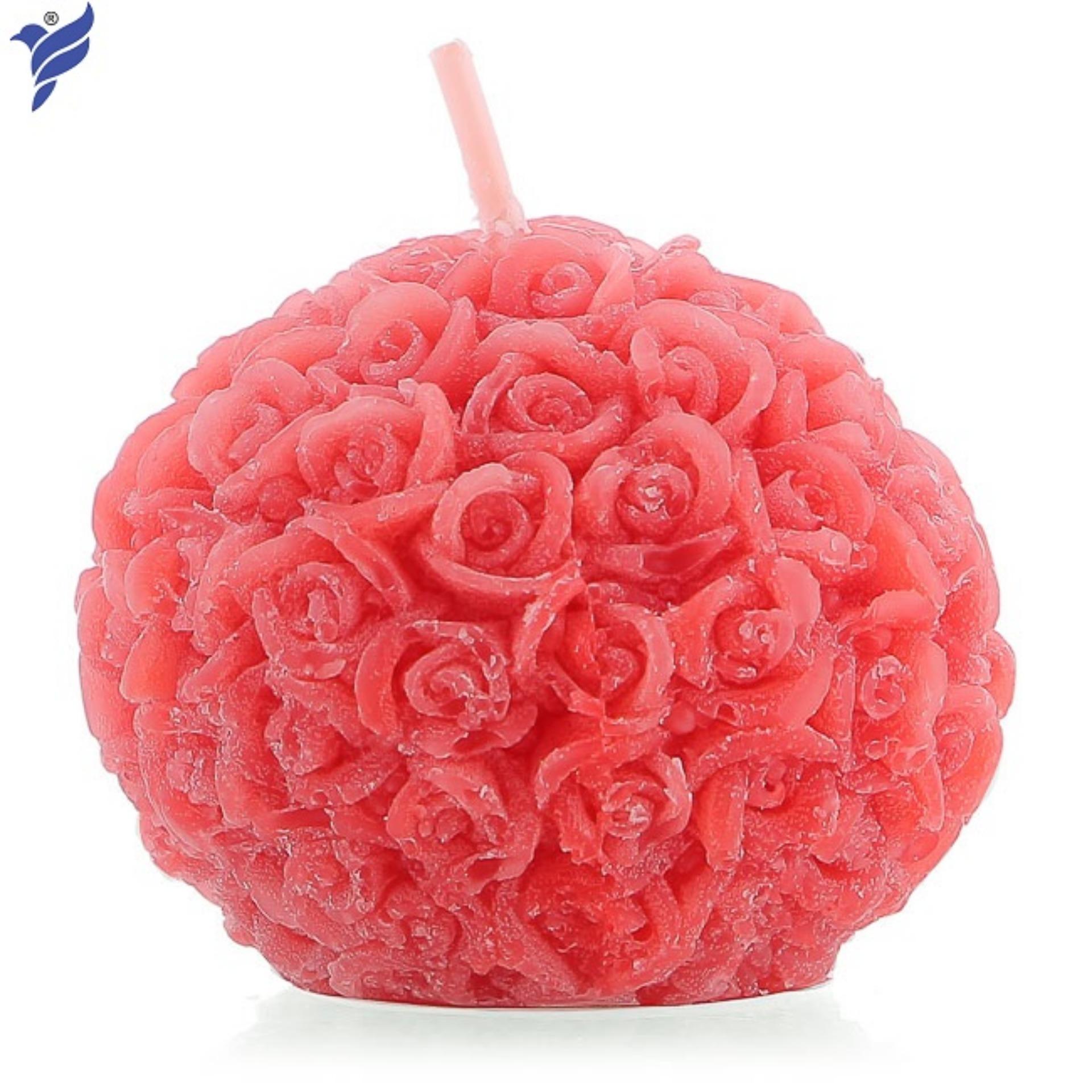Nến thơm décor hoa hồng hình quả cầu