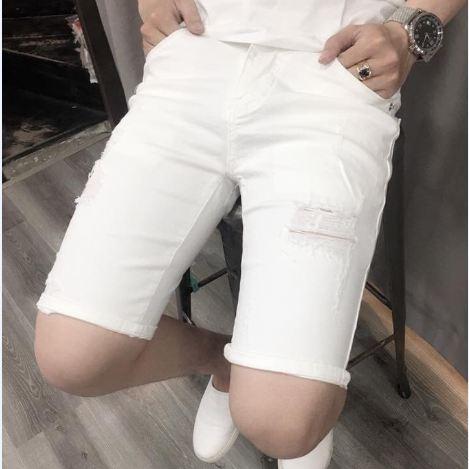 [Có Video] Quần short jean nam co dãn rách chất xịn MS100