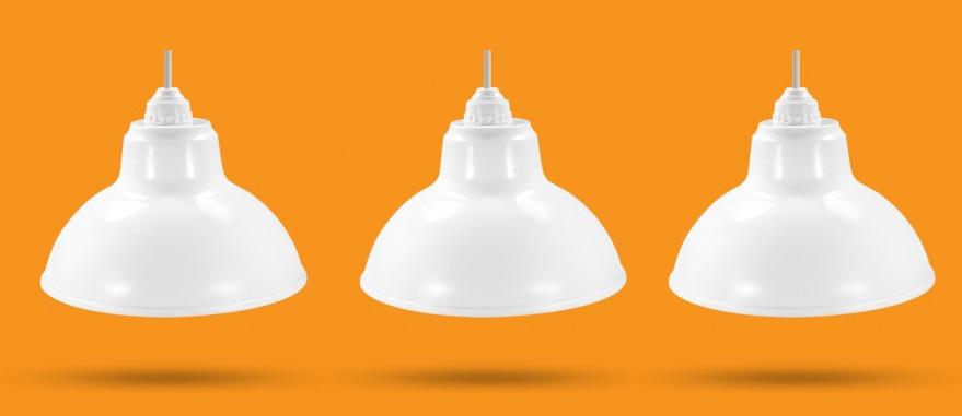 3 Bộ Chao đèn Chóa đèn nhựa trắng ngoài trời 20cm và đui E27 Kín nước