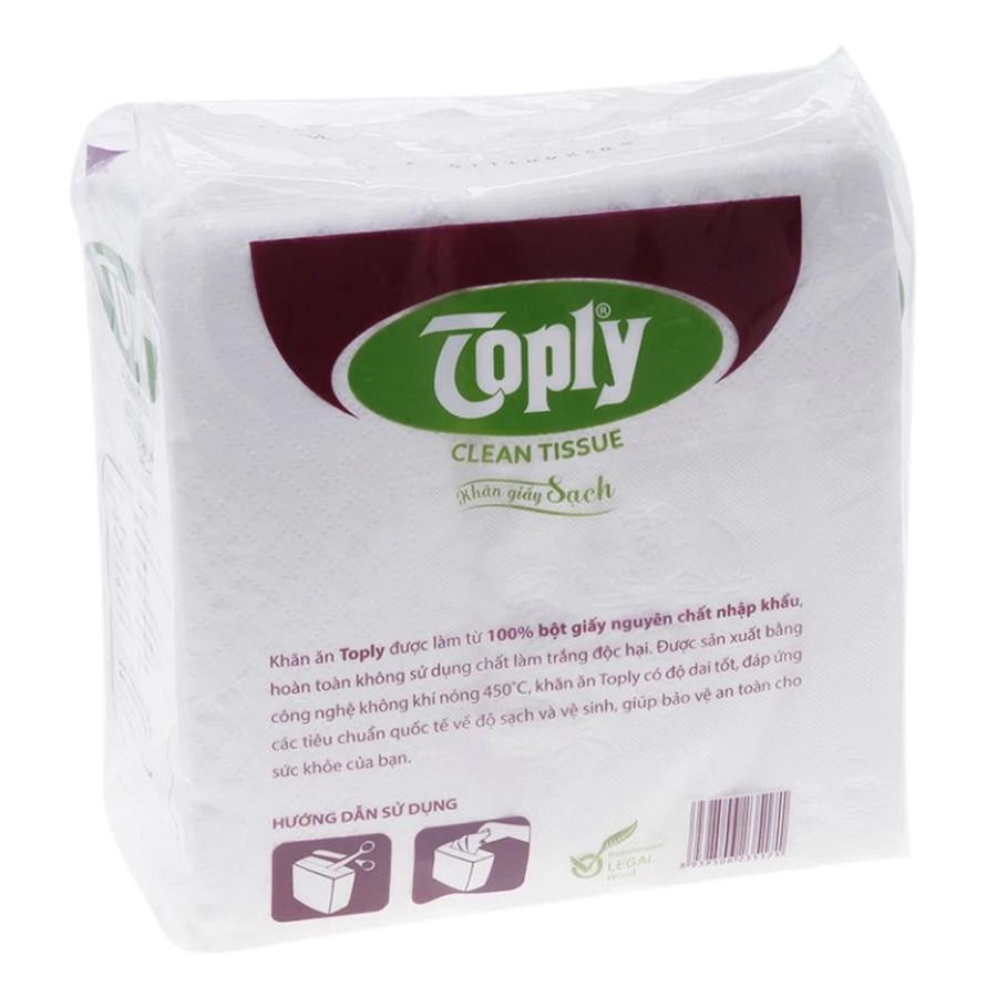 Combo 4 gói Khăn giấy ăn Toply 100 tờ (1 lớp)