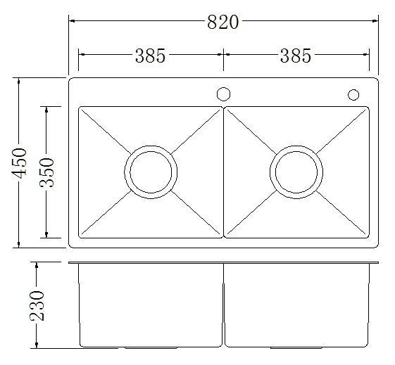 Chậu rửa chén Handmade Inox SUS 304 EUROTTP EU-8245A (inox) có khay đa năng