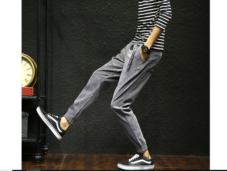 Quần Jogger Nam Mới Phong Cách Hàn Quốc chất vải lụa giả da lộn