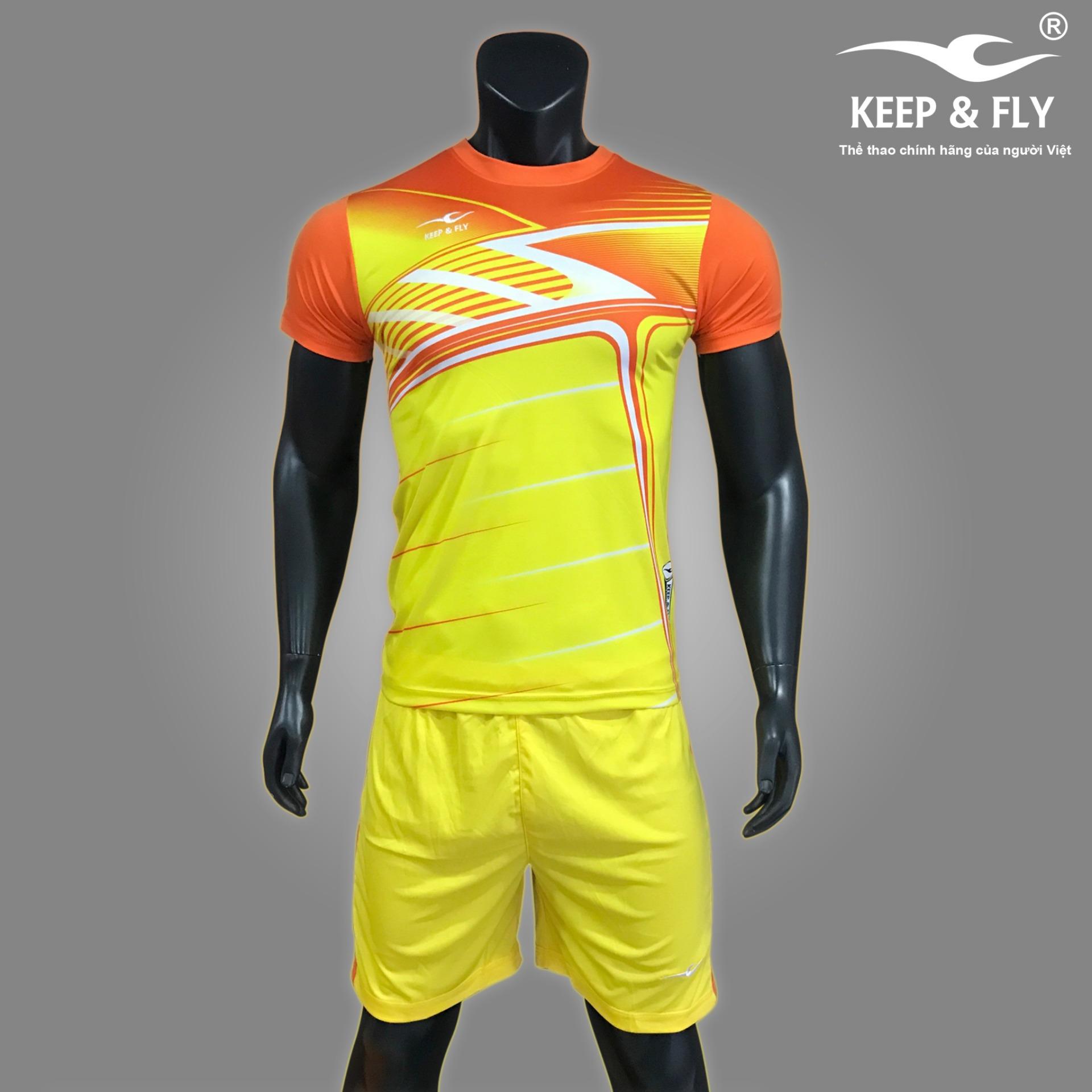 Bộ quần áo bóng đá cao cấp KEEP & FLY Thunder Vàng