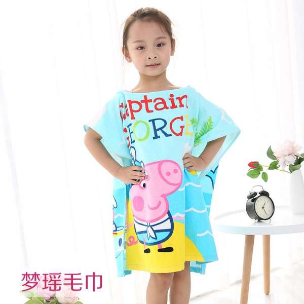 Hoạt Hình 100% Cotton Bơi Có Mũ Khăn Đi Biển Khăn Tắm