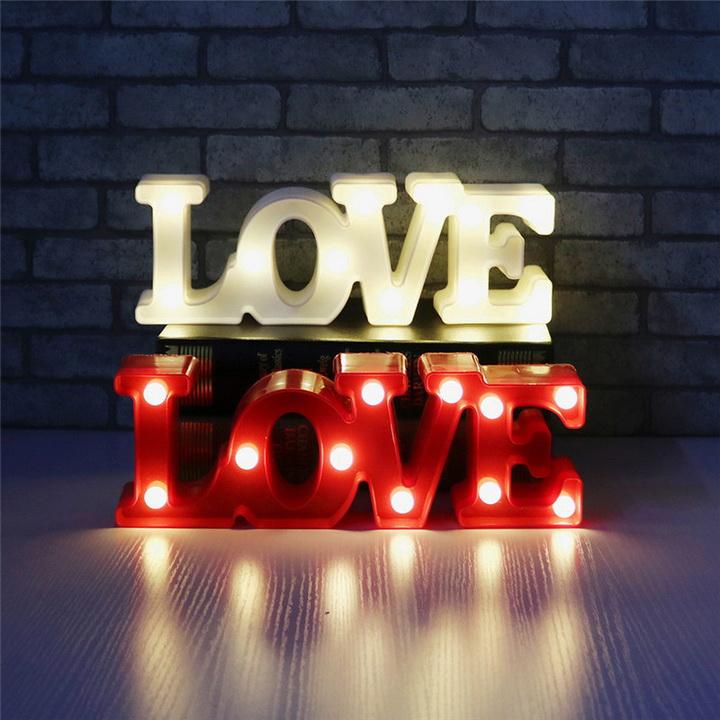 [FREESHIP MAX 15K][HCM]Đèn Led 3D trang trí chữ LOVE (Màu Đỏ)