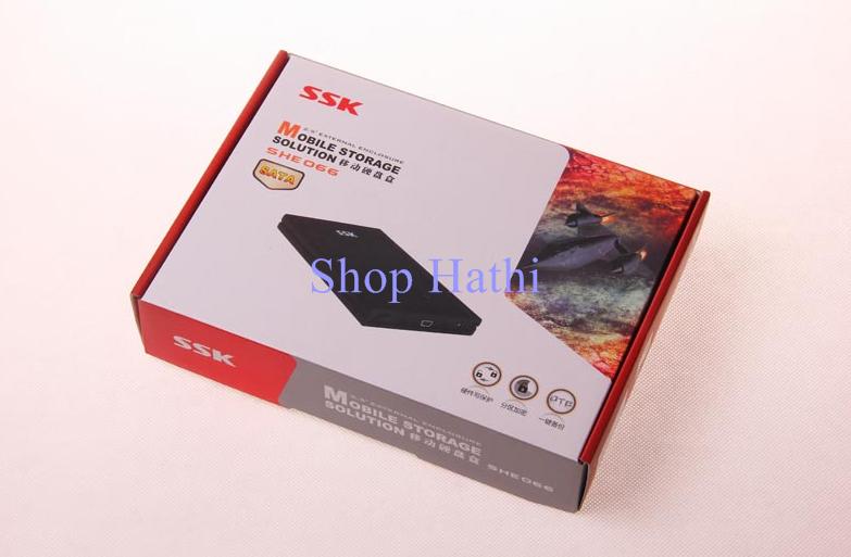 Hộp đựng ổ cứng HDD Box 2.5  USB 2.0  SSK SHE 066 (Đen)