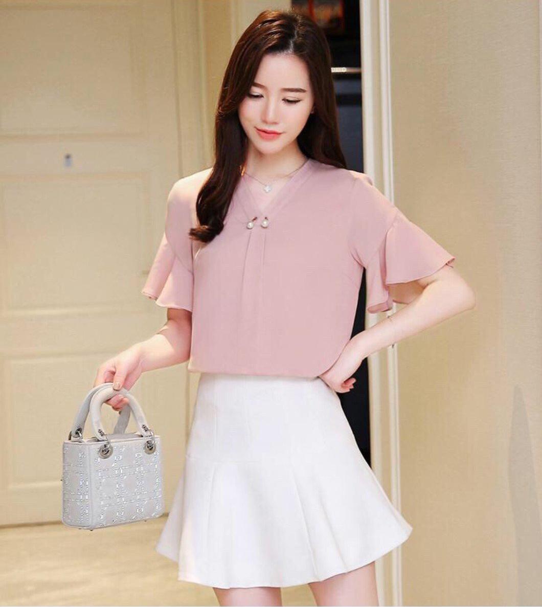 Áo Kiểu Đính Ngọc HK-SM0KN13 (Hồng)​​​​​​​