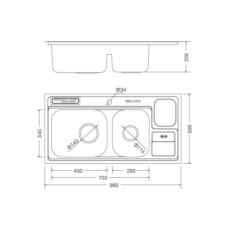 Chậu rửa chén MS 8809